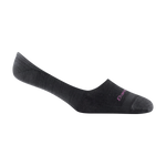 6044 women's solid no show invisible lifestyle sock in color black with pink darn tough signature on forefoot