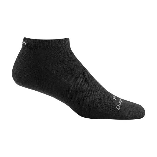 T4037 unisex no show lightweight tactical sock in color black with white darn tough signature on forefoot